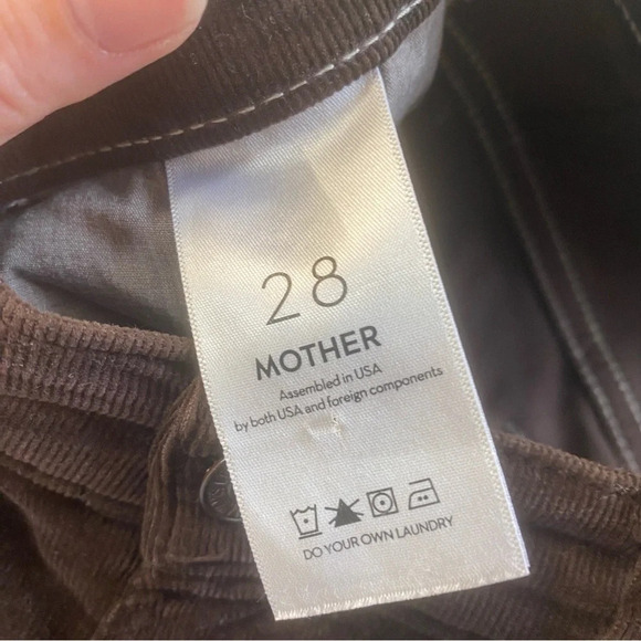 MOTHER Mole Corduroy The Hustler Ankle Fray Brown Retro Flare Crop Pant 28 - Picture 8 of 12